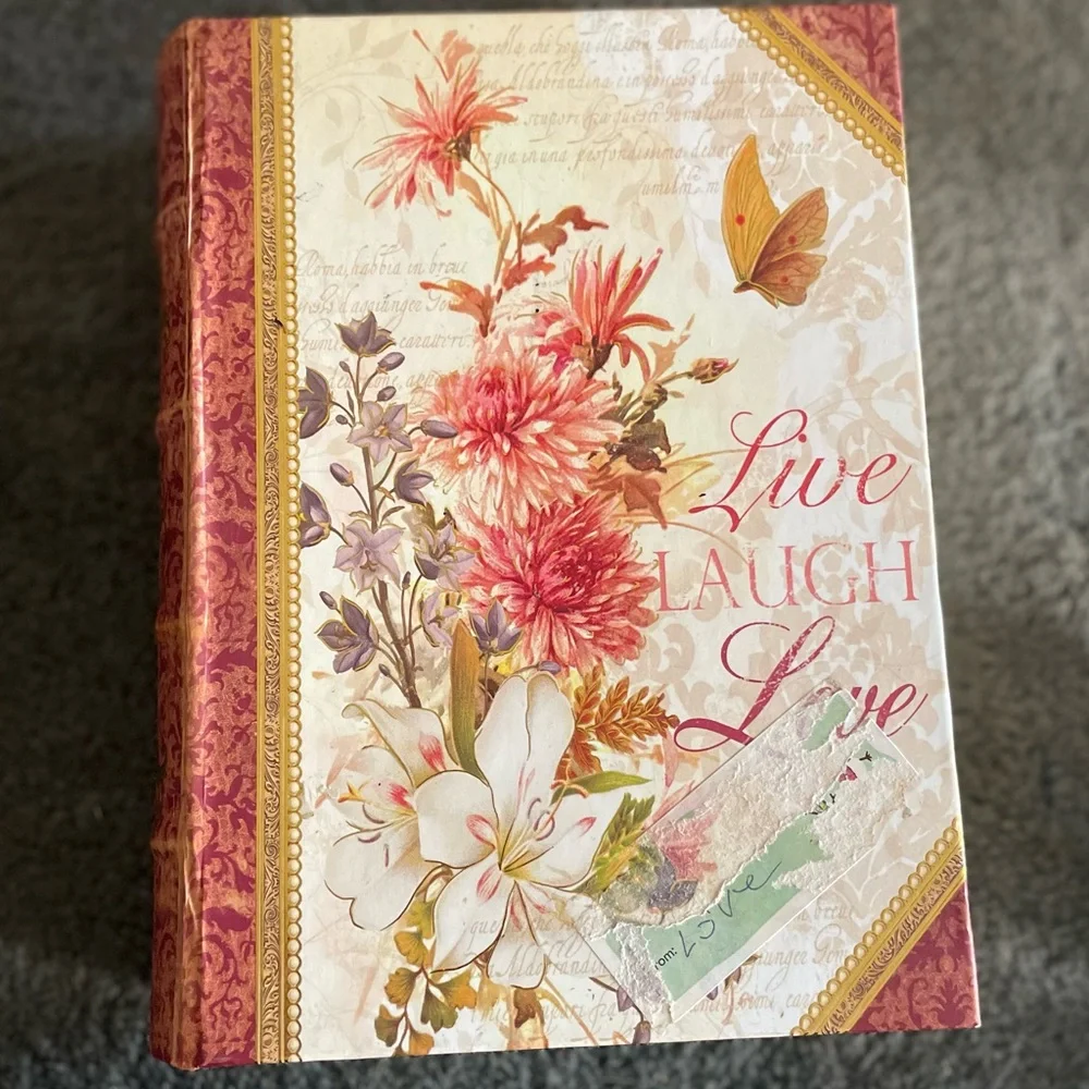 Floral Book Box by Punch Studio. Live. Laugh. Love. Like New!